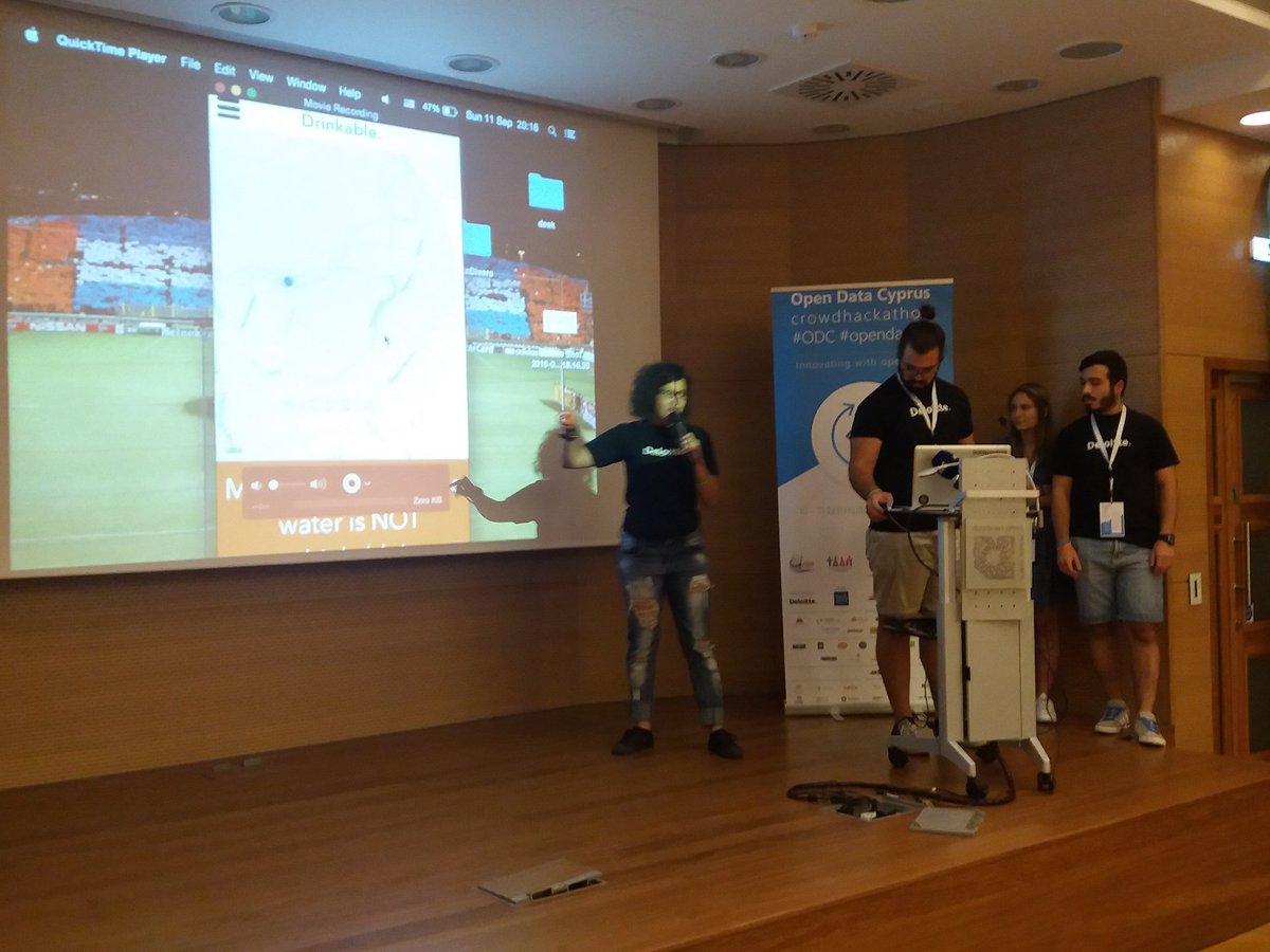 disruptcyprus's tweet photo. #opendatacy #CrowdHackathon Team9 #DataDivers created an app that tells you in #Cyprus if it's drinkable #Opendata https://t.co/w40XoWBhlO