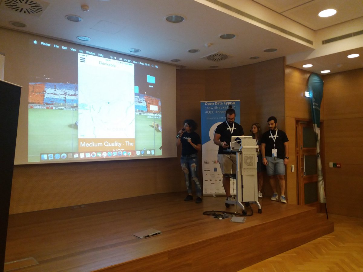 disruptcyprus's tweet photo. #opendatacy #CrowdHackathon Team9 #DataDivers created an app that tells you in #Cyprus if it's drinkable #Opendata https://t.co/w40XoWBhlO