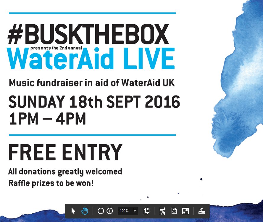 WaterAidUK's tweet photo. Next Sunday, check out #BuskTheBox music fundraiser supporting WaterAid. Organised by @WaterAidGroup London. https://t.co/2kfvlKkYBY