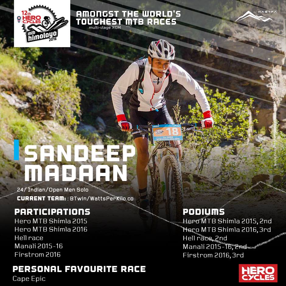 mtbhimalaya's tweet photo. Sandeep Madaan has been riding for BTWIN.
Can he get to the finish before everyone else?
#RiderProfiles https://t.co/jUrGBv7aSn