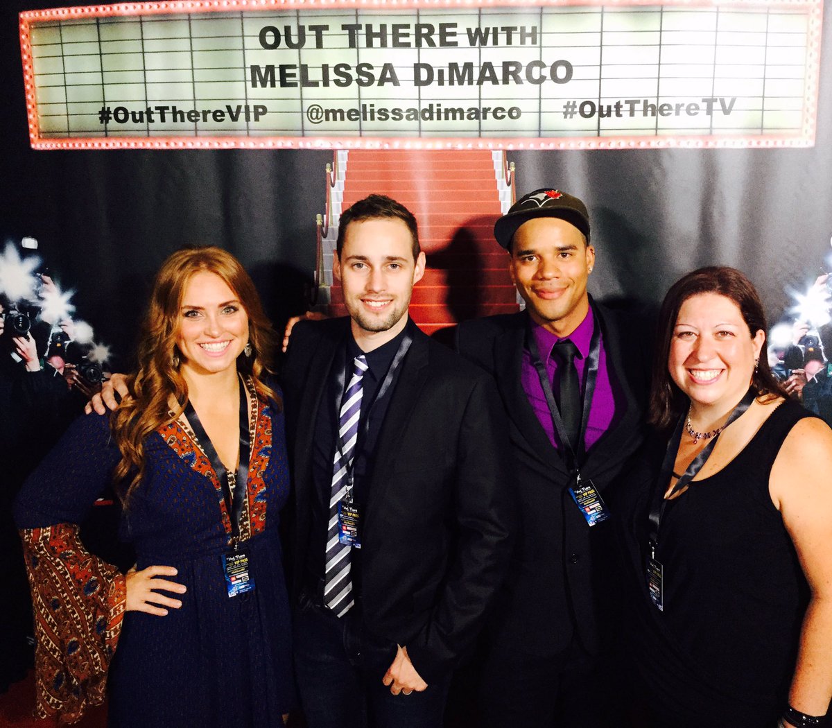 melissadimarco's tweet photo. Allisha Pelletier, Mike Freeman, Andrew Meikle &amp; Stephanie Samanica in the #OutThereVIP #TIFF16 @MeikleProduc https://t.co/OgY0ILSkdz