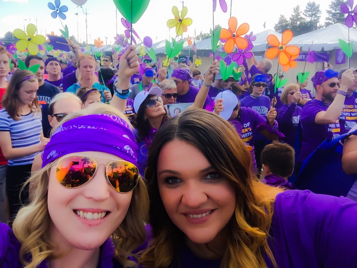 PheasantMktg's tweet photo. Look at all that purple! W/ @kluh_lopez #Walk2EndAlz https://t.co/GI38x92uAU