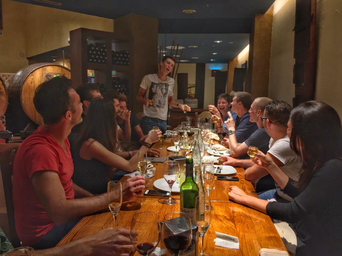 Grand Tour tradition in action. Share your best moment. Share your worst moment. Drink up.