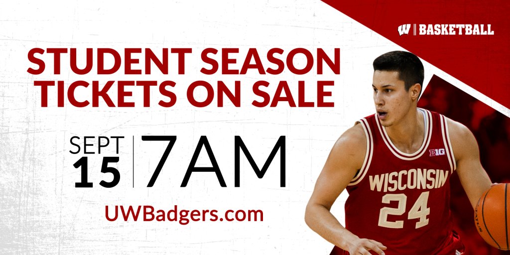 UWBadgers's tweet image. Time to set those alarms @UWMadison students!  @BadgerMBB season tix on sale 7AM TOMORROW! go.wisc.edu/mbb_studenttix…