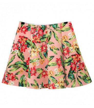 A Line Tropical Print Mini Skirt #streetstyle #streetfashion https://t ...