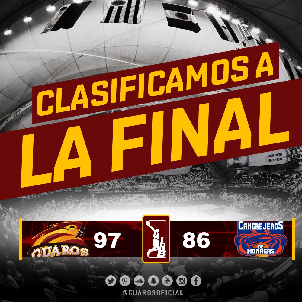 Vamos a nuestra tercera final consecutiva, en la búsqueda de consolidar el tricampeonato #ADNGuaro #Juntos #LNB
