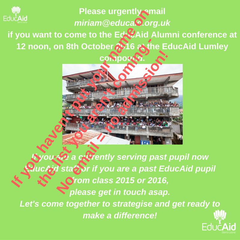 EducAidSL's tweet image. If you haven't put your name on the list, there won't be any lunch for you!
#signupquick
#EducAidAlumniConference