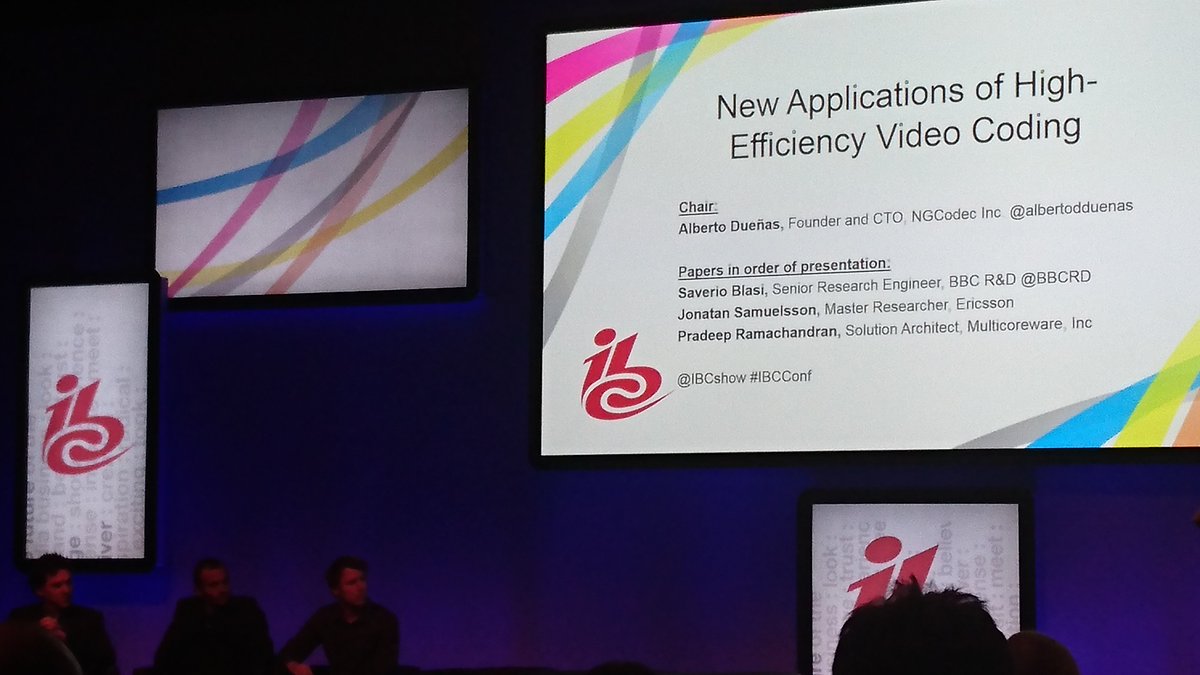 MartaMrak's tweet photo. @BBCRD @h2020cognitus presentation
of HEVC Open Source Turing Codec, with @ParabolaResrch, at
@IBCshow https://t.co/MxkddqQk1t
