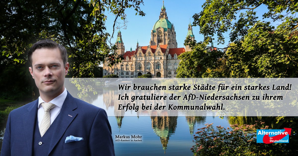 markus_mohr's tweet photo. Sehr gute Ergebnisse der #AfD bei der #Kommunalwahl in #Niedersachsen. #kwnds16 #kw2016 https://t.co/767MvAeXeS
