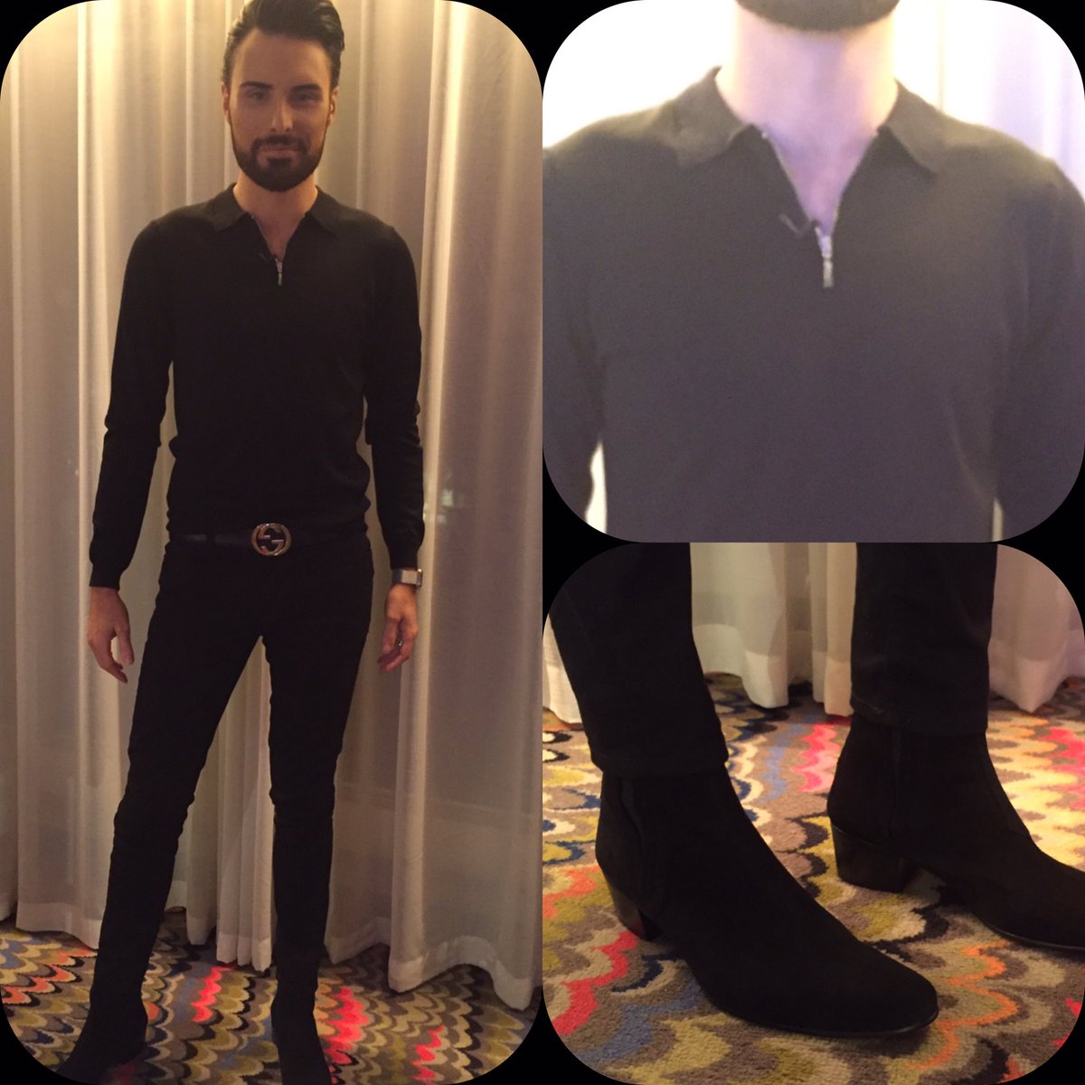 RylanStyle's tweet image. . @Rylan wears top by @Topman belt @gucci jeans @riverisland boots @JefferyWestUK #XtraFactorLive