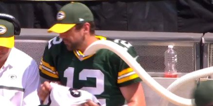 Image result for aaron rodgers cooling tube in jacksonville