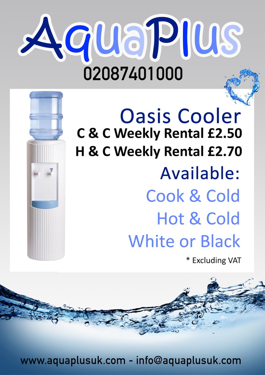 aquaplusuk's tweet photo. Rent a Water Cooler from £2.50 a week from Aquaplus. Visit our website https://t.co/lEmUyB0MZS or call 02087401000 https://t.co/5RmhclIkBu