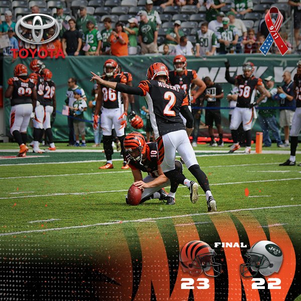 Bengals's tweet photo. #Bengals start the season 1-0 #CINvsNYJ
Full game recap 📰: https://t.co/acoIHrZzhR https://t.co/osyqfWqe23