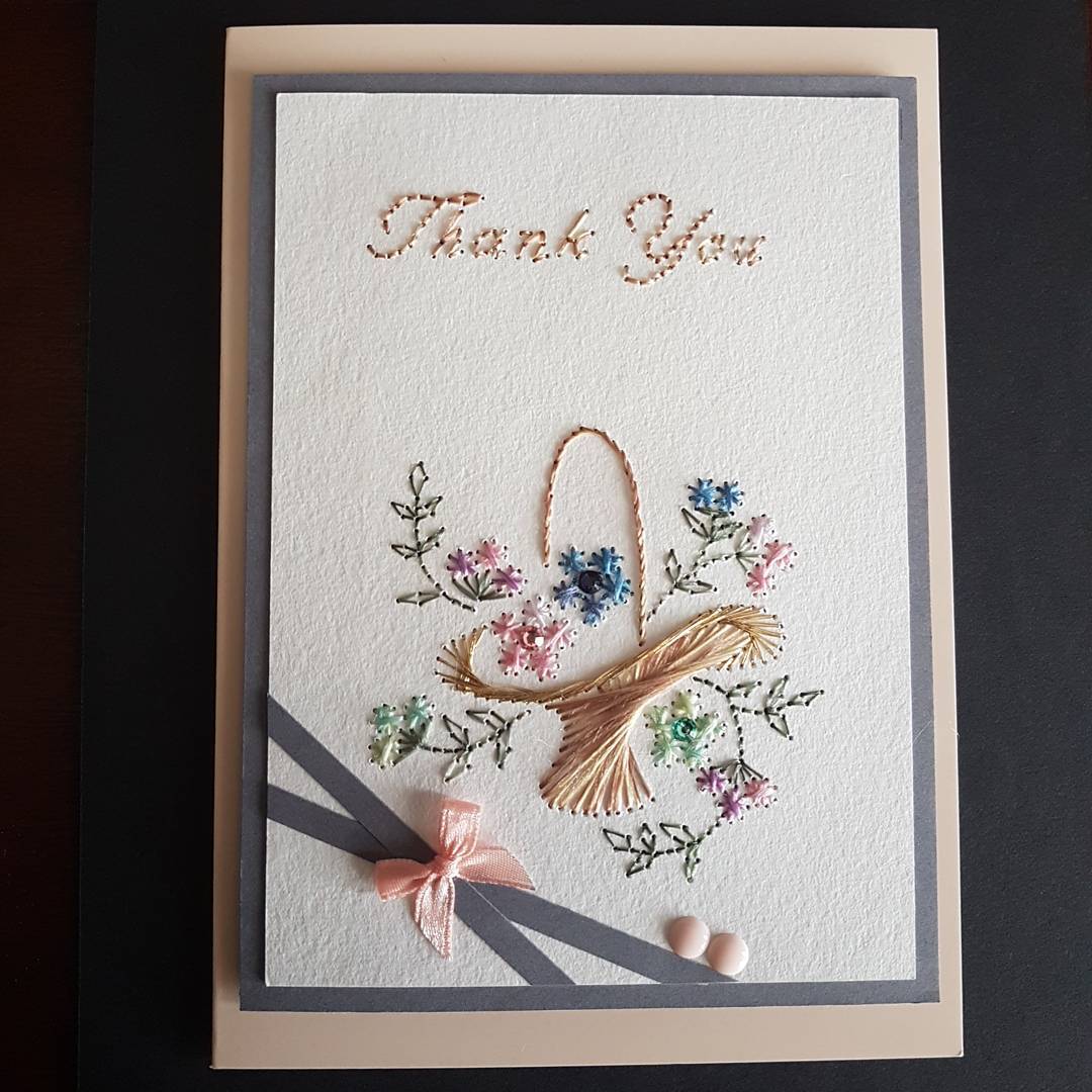 jackoscraftyco1's tweet photo. Super tame compared to my usual style. #stitches #prickandstitch #pinbroidery #cardmaking #handmade #silkythreads https://t.co/czbPp9I236