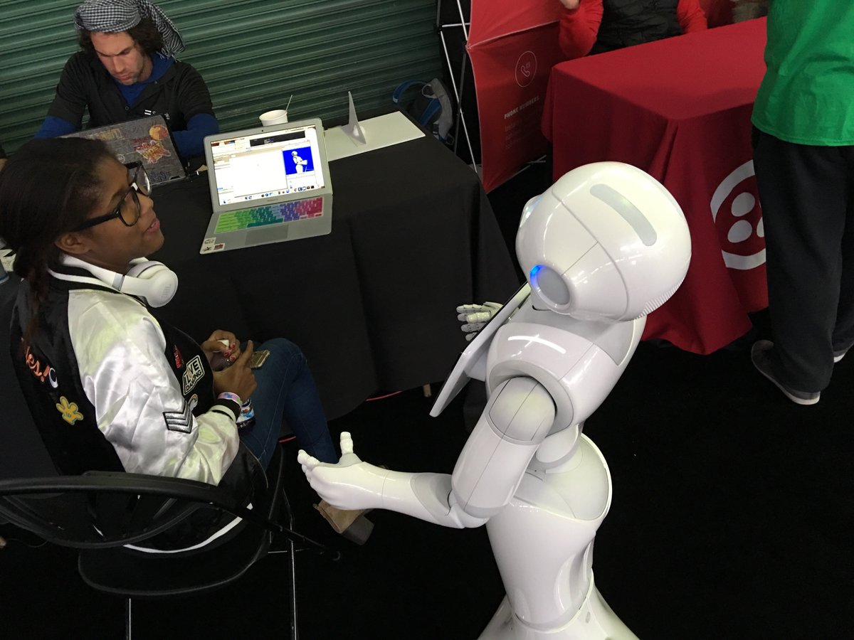 Domaindotcom's tweet image. When hacking @PepperTheRobot you must sport Domain.com nerd glasses. 🤓 #HackDisrupt