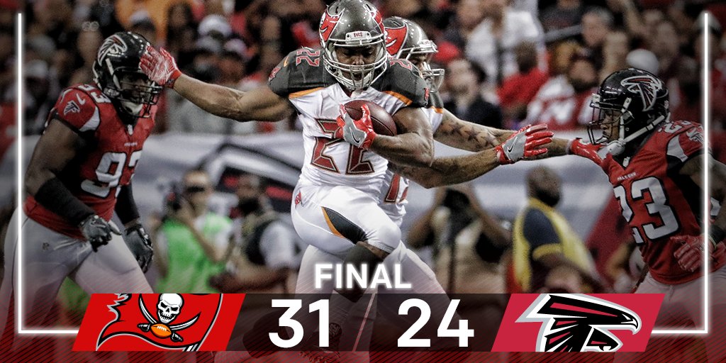 NFL's tweet photo. FINAL: Strong start to 2016 for the @TBBuccaneers! #SiegetheDay #TBvsATL https://t.co/aIOMyzZU9K