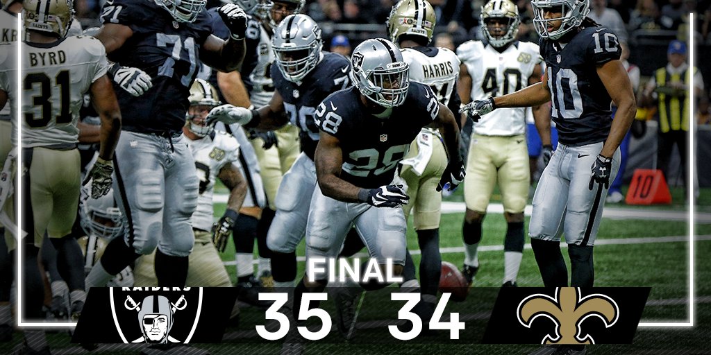 NFL's tweet photo. FINAL: @RAIDERS WIN! #RaiderNation #OAKvsNO https://t.co/WW6rkbo63C