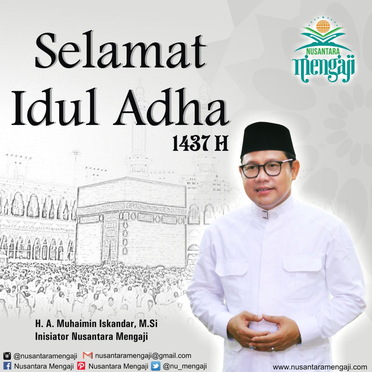 nu_mengaji's tweet photo. Selamat Idul Adha 1437 H. 

@cakiminpkb @Jazilul_Fawaid @Emhaswahid 

#NusantaraMengaji https://t.co/N2hWf9Lnp2