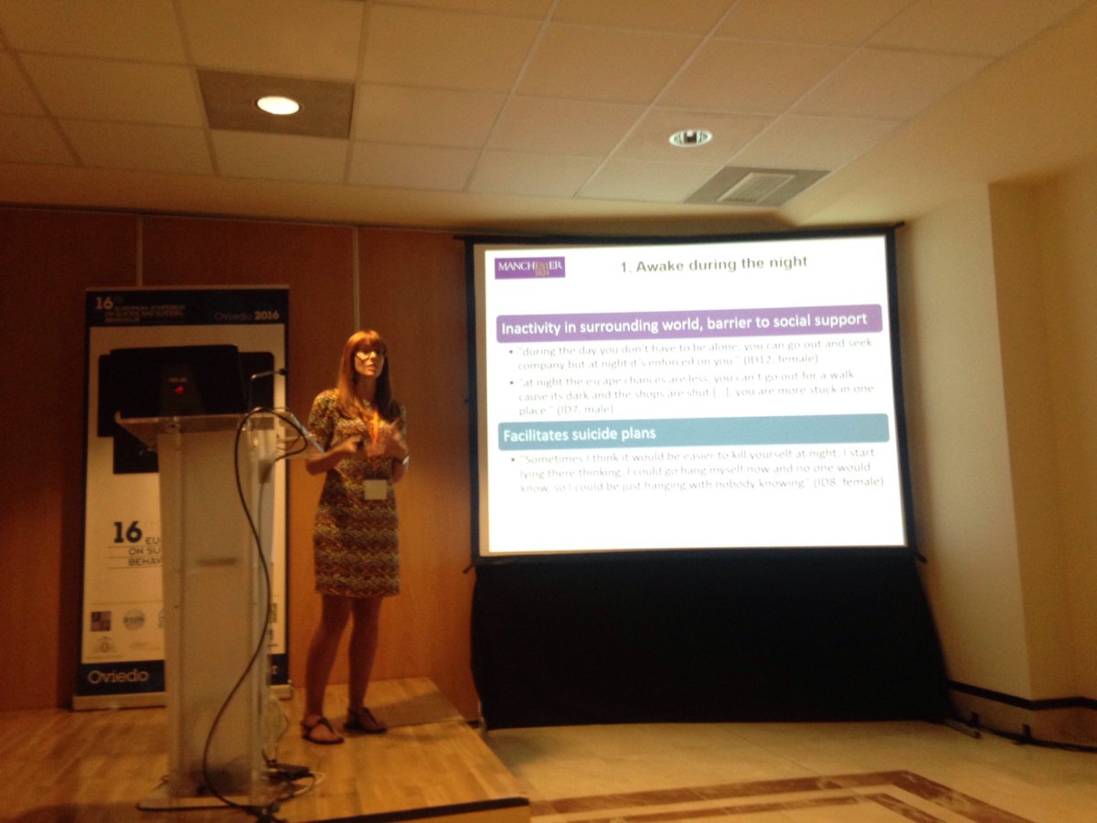 RebeccaOwen_UoM's tweet photo. @donnalittlewood gives us an insight into the relationship between #sleep and #suicide at #ESSSB16 https://t.co/BP8IOUBBxi