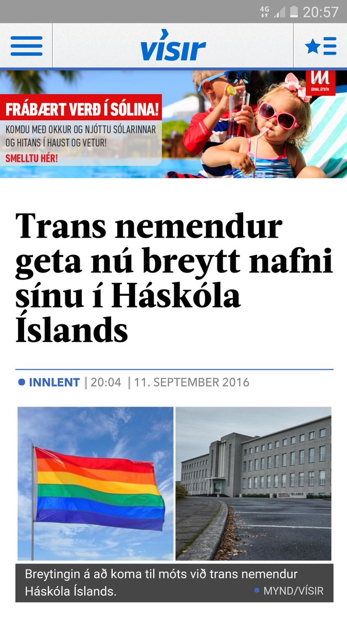 Nu spyr eg hvort það se mikil eftirsokn hja transfolki að heita haskoli islands?