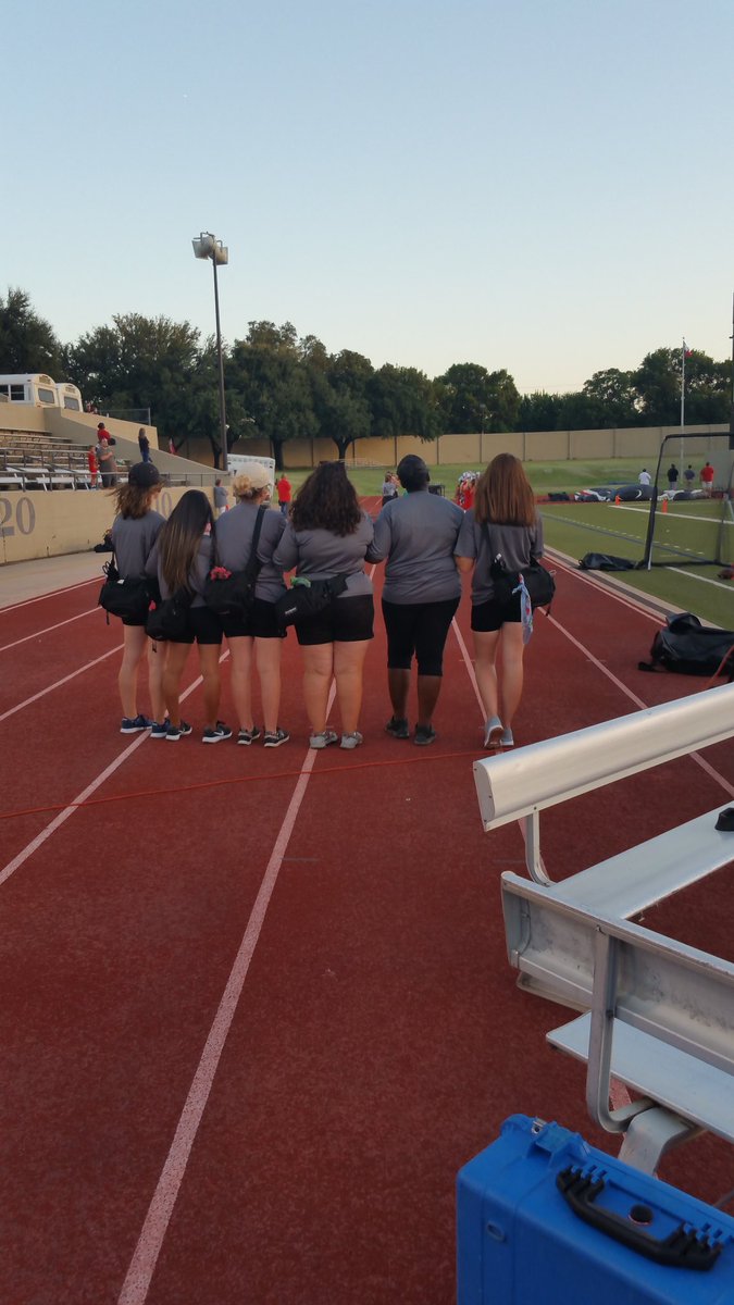dalecaster's tweet photo. WFHS student athletic trainers showing respect during the national anthem. #iamwfisd @Kuhrteous https://t.co/2OnI9IKHx7