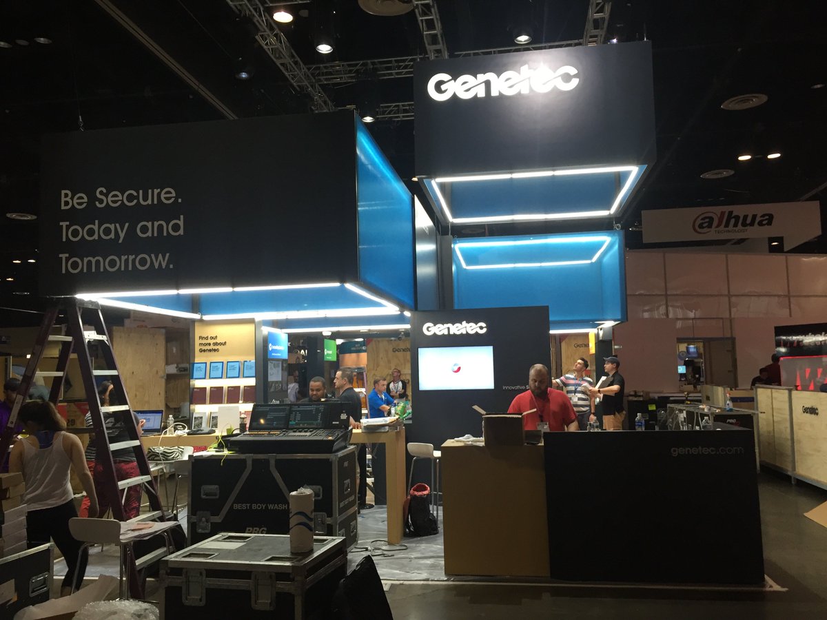 genetec's tweet photo. #ASIS16 @genetec booth in final assembly. Ready to demo Mission Control #GuidedDecisions https://t.co/JxmHqbMXNo https://t.co/kh0Xg64wLG