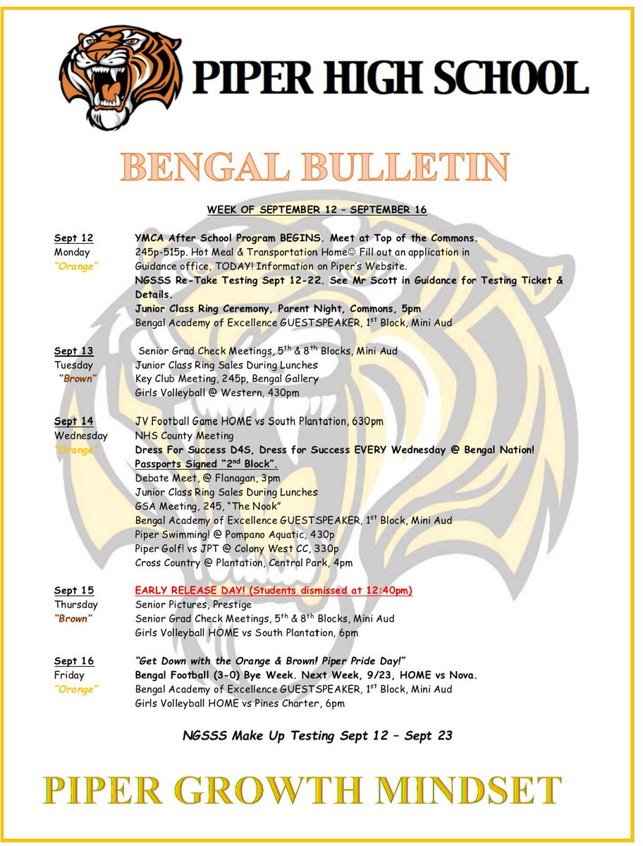 RMSnationap's tweet photo. Bengal Nation, Please SHARE this week's edition of the BENGAL BULLETIN. @piperprincipal @Piper_Athletics https://t.co/BMQ59ETxeR