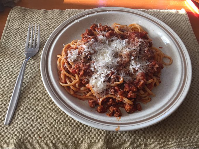 Nothing quite like visiting home and being treated to mum's spaghetti. https://t.co/X3Twc1u2c2