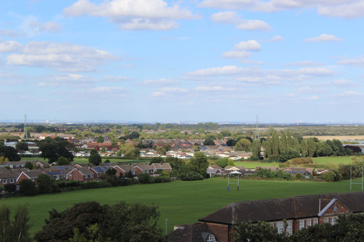 Goole_Civic_Soc's tweet photo. A view from the tower. Goole from St Nicholas' Church, Thorne. @heritageopenday #goole #thorne #HODs2016 #HODS https://t.co/0vyY4ZfV76
