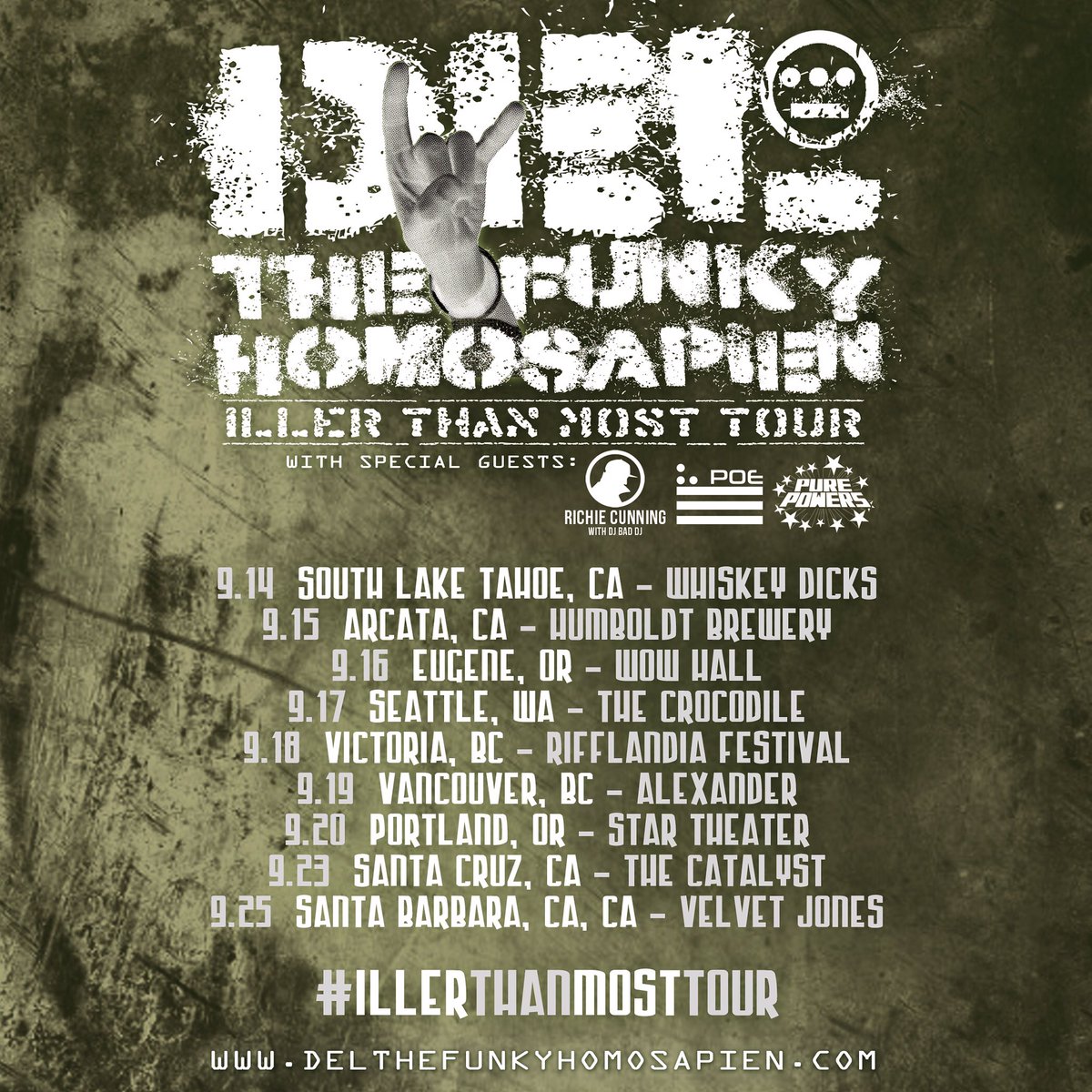 #IllerThanMostTour back in action on the West Coast starting this Wednesday 🤘🏾 Tickets: delthefunkyhomosapien.com