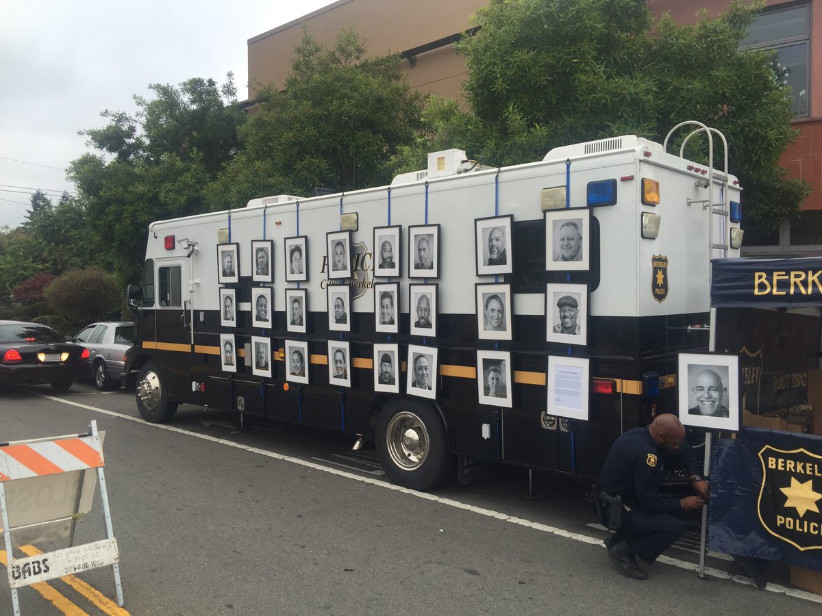 CityofBerkeley's tweet photo. Come meet Berkeley police officers at #SolanoStroll. Our "Humans of BPD" gallery (@ Colusa) is a glimpse of our team https://t.co/aeezkIxoFm