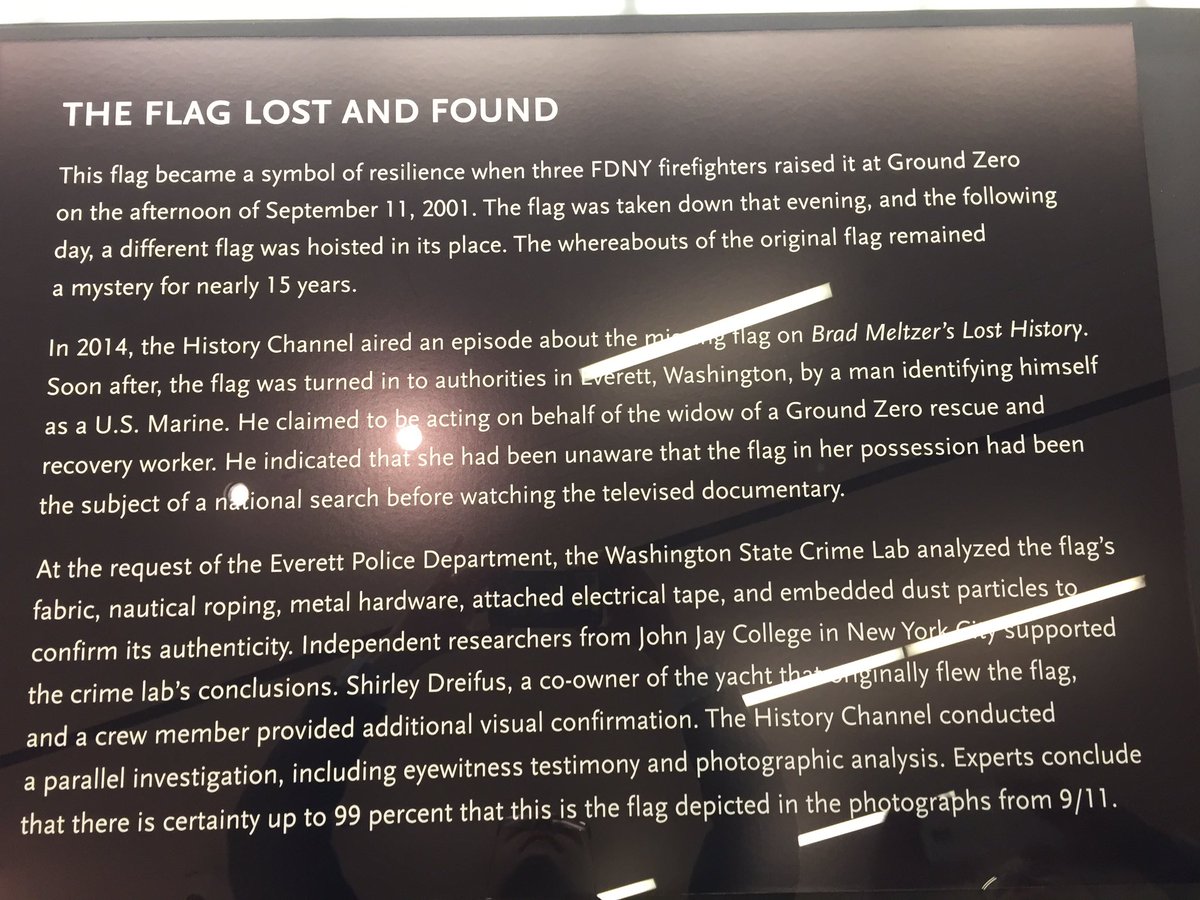 bradmeltzer's tweet photo. Here it is. The plaque for @Sept11Memorial #AmericasFlag #LostHistory @HISTORY https://t.co/JBGAQavkv3