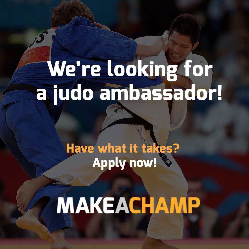 makeachampjudo's tweet photo. MAKEACHAMP is looking for a Judo Ambassador.
If you want to join our team apply here: judo@makeachamp.com https://t.co/nGzaDa9C1J