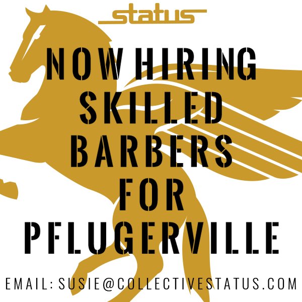 statusptx's tweet photo. Now accepting barber resumes for Pflugerville | Now Hiring!
#StatusPTX #Pflugerville #Barbershop #Barbers https://t.co/kHXetz43gB