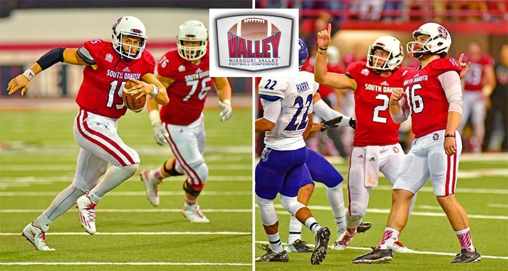SDCoyotesFB's tweet photo. Congrats to Chris Streveler @cstrevy &amp; Miles Bergner @FlyinMrClutch16 on @ValleyFootball Player of the Week honors! https://t.co/besmVCI3PE