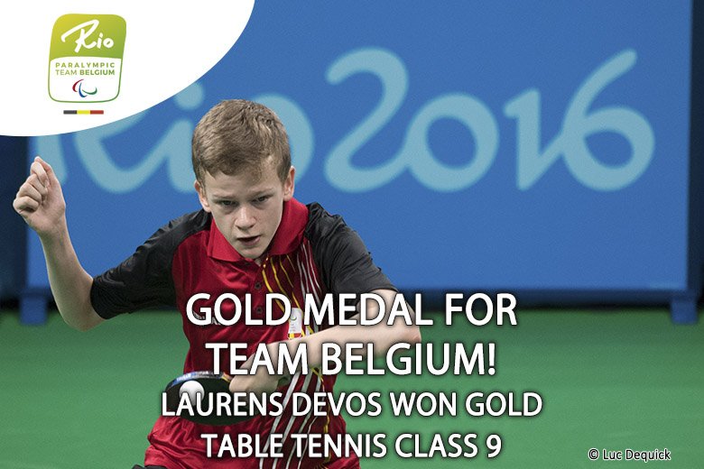 First gold medal for #teambelgium <a href="/Rio2016/">Rio 2016</a> #Paralympicgames
Thanks Laurens for this beautiful #gold moment