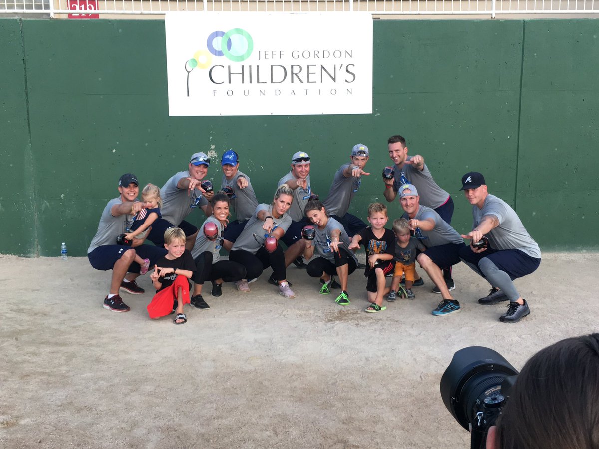 tiffdpowers's tweet photo. .@JeffGordon4Cure hosted a fun kickball tourney for a great cause. Got a W for @TeamJJF ☝️ https://t.co/QRklS4poWq
