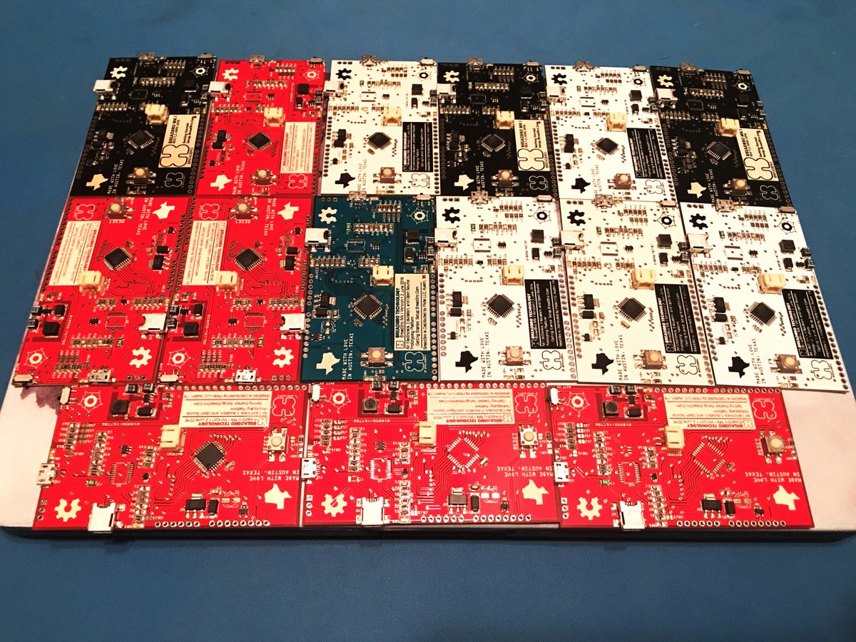 BreadBroTech's tweet photo. Finished assembly &amp; shipping the last breadbro’s for #kickstarter backers. Cant wait to see what you build! #arduino https://t.co/ubNIEiy0UV