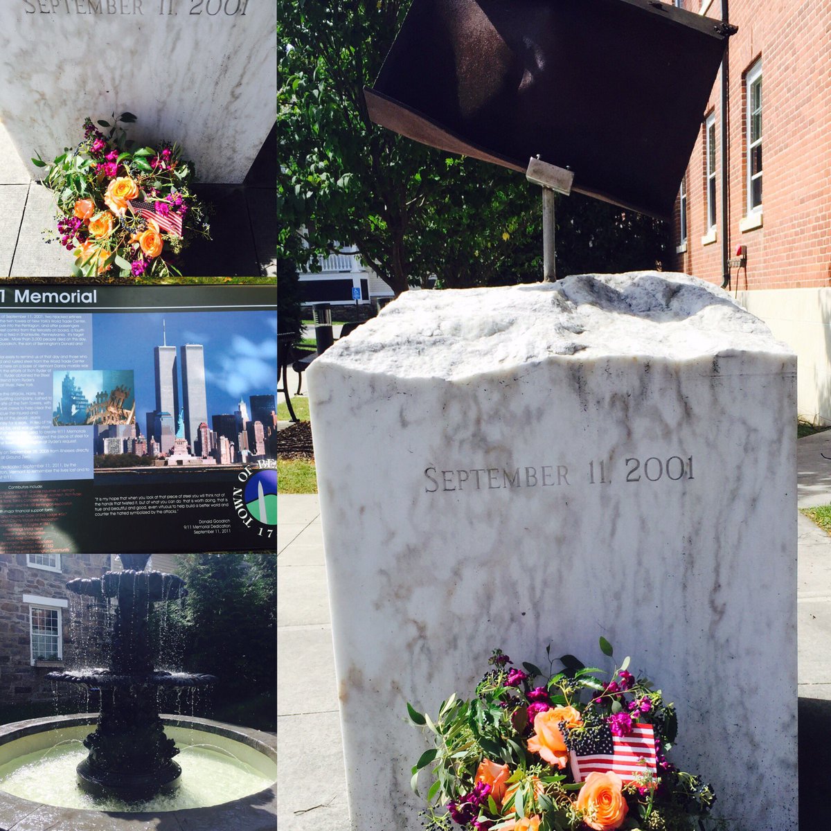 VtJeanne's tweet photo. A little bit of peace 2 be able 2 reflect w/flowers &amp; prayers, not just on 9/11, but on any day that I'm lead there. https://t.co/ViGDXVNMqP