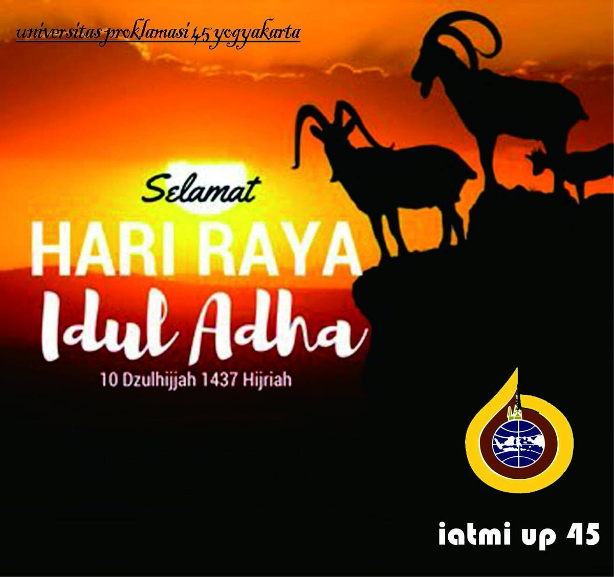 iatmiup45's tweet photo. Selamat Hari Raya Idul Adha 10 Dzulhijjah 1437 Hijriah. https://t.co/bT2nwfeyoD