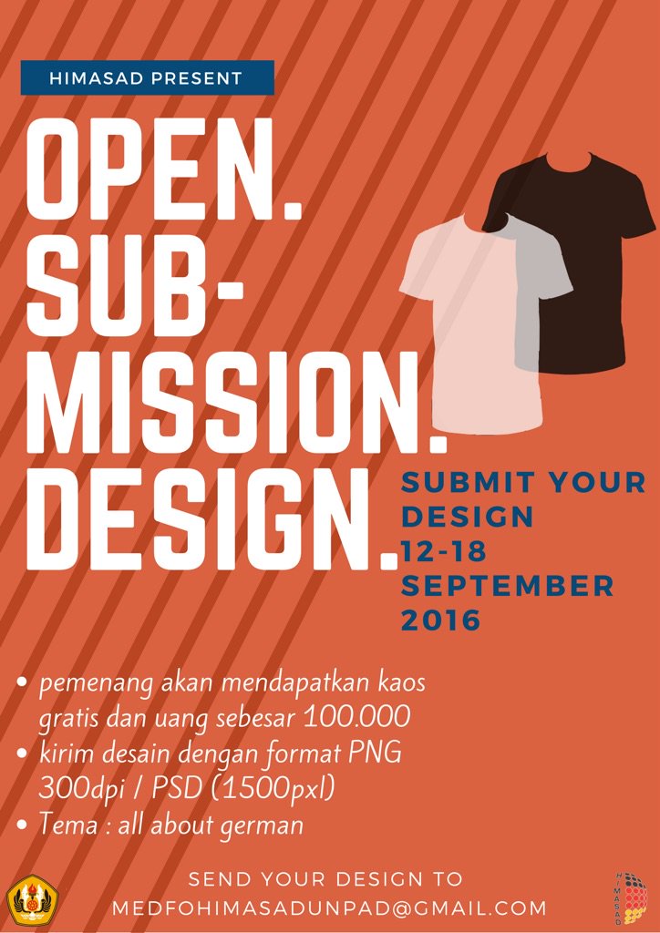 [INFO HIMASAD]
OPEN SUBMISSION FOR T SHIRT DESIGN

Merasa jago d.... tmi.me/1ffHFR