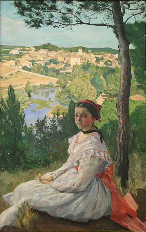 worldpainting2's tweet photo. La vue de village  (1868)

Jean Frédéric Bazille
 https://t.co/f1vZmRcVDL