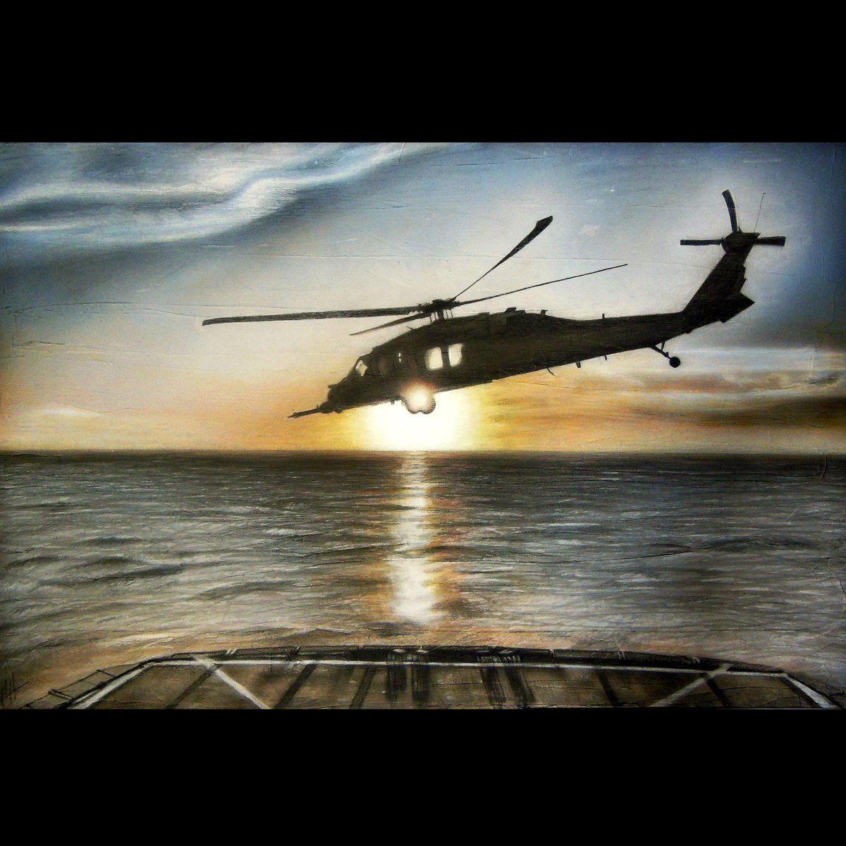 JustinHouseArt's tweet photo. Art is my way of supporting those who have served &amp;  fallen. (Blackhawk acrylic 24×36") #NeverForget #September11 https://t.co/8Dbvy5IVhb
