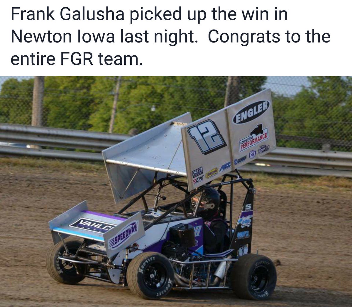 Congrats <a href="/FGalusha12/">Frank Galusha</a> taking home his 12th win of the season!!
#anotheroutlawwingwinner #wingnit