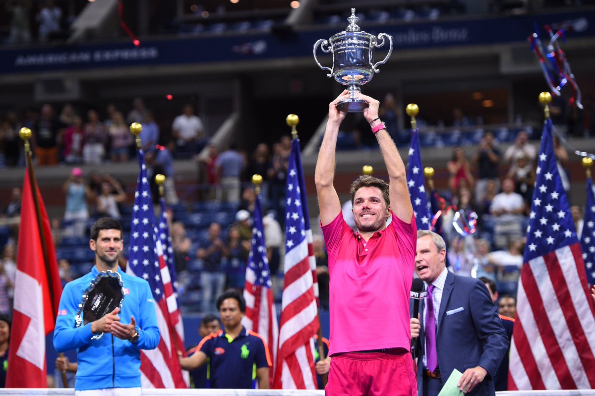 rolandgarros's tweet photo. .@WawrinkaStan defeated @DjokerNole 6-7 6-4 7-5 6-3 in the #usopen final! Stan  won his third major ! #StanTheMan https://t.co/PU82sheIj5