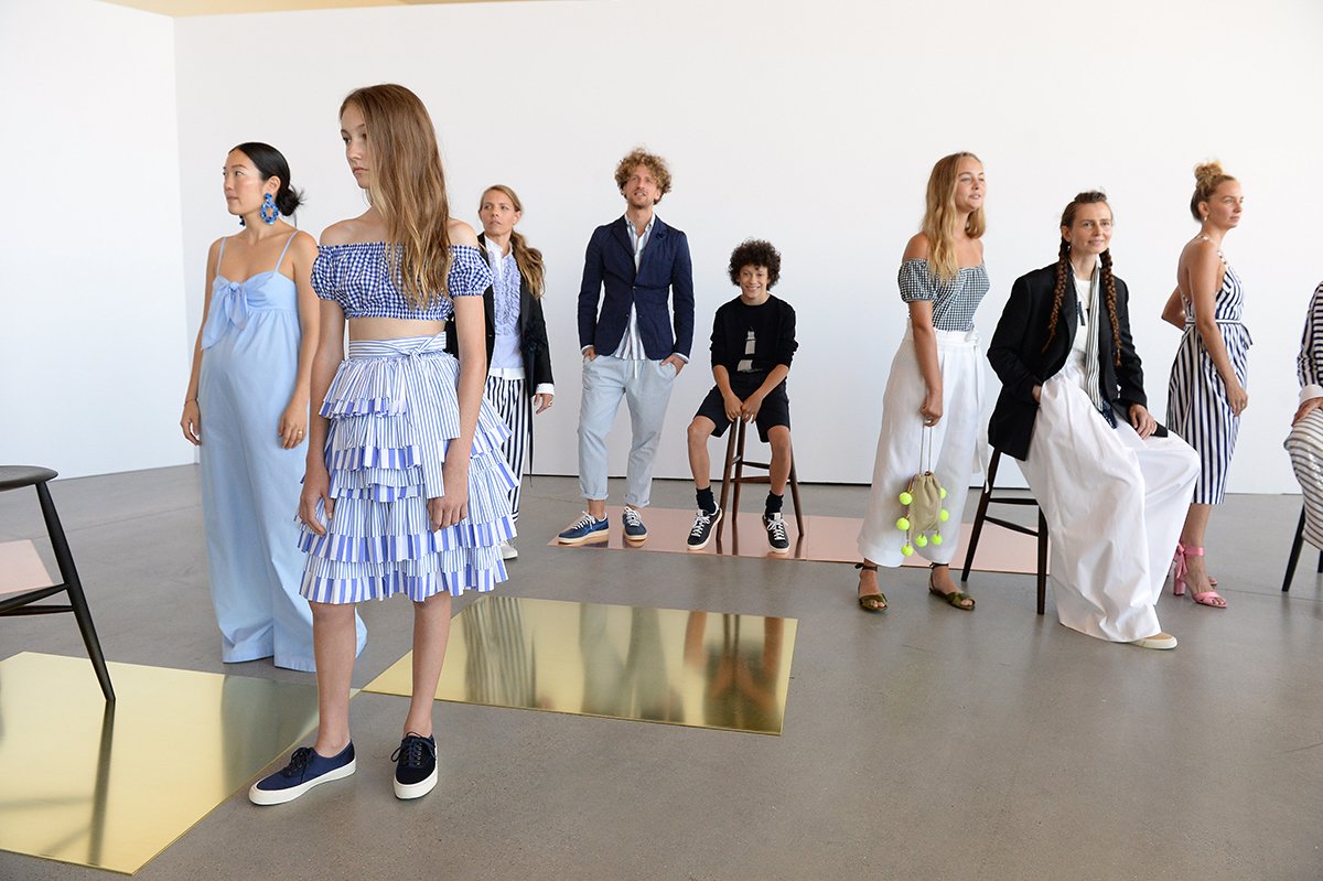 repeller's tweet photo. .@jcrew's #NYFW presentation featured "real people" models, including a pregnant woman! https://t.co/WAfEi4RMHK https://t.co/OM2wDc2bi1