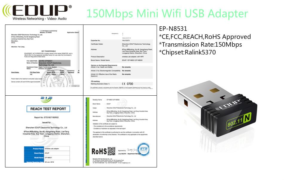 szedup's tweet photo. Competitive #wifidongle wireless usb adapter EP-N8531 have #FCC#CE#REACH#ROHS https://t.co/wHESRt4Cx9