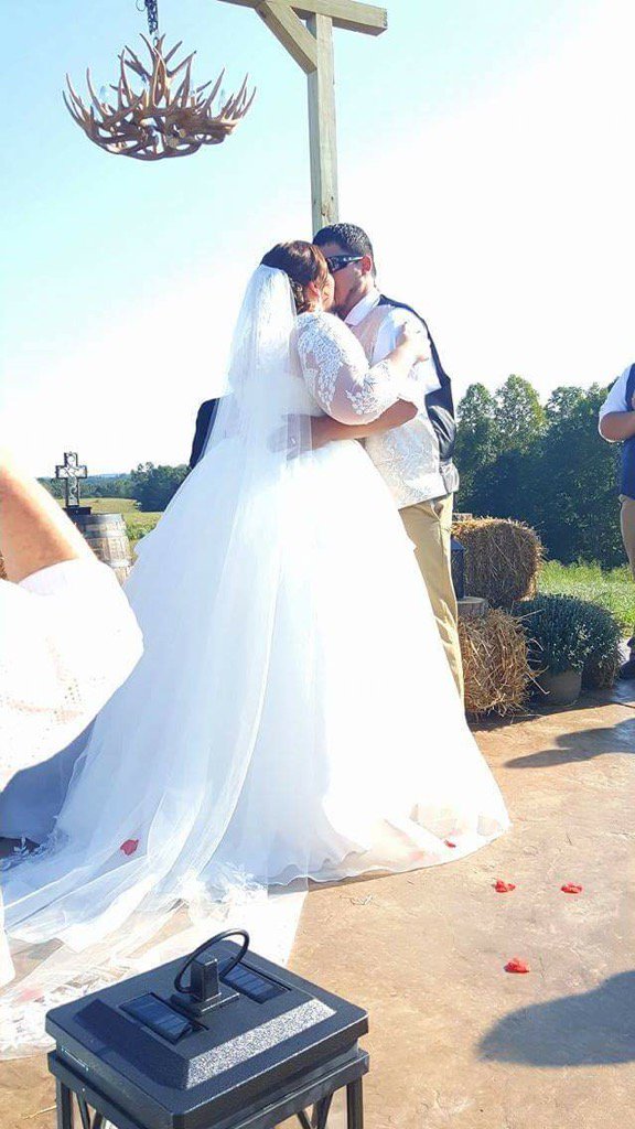 VampHall's tweet photo. The kiss and now are Mr and Mrs Hall❤️😭🍾🍾💟💝😍 https://t.co/BOqs6M5sqf