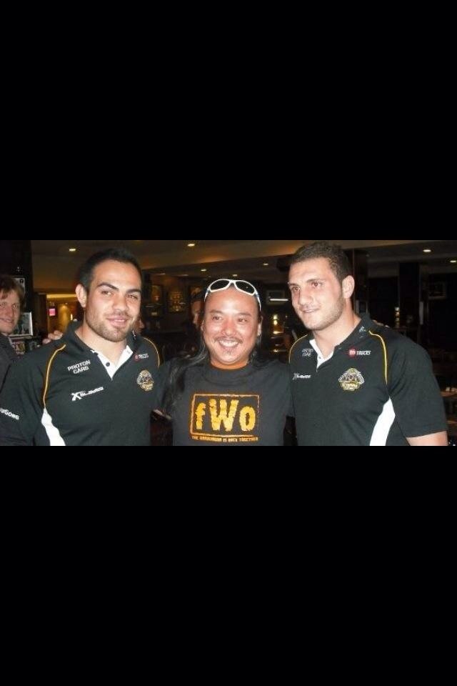 crouching_2005's tweet photo. @robbiefarah @denehalatau Soz I missed your farewell. Living the dream in Tuncurry these days. #4evabrothers #2040 🐯 https://t.co/GSN814bf8w