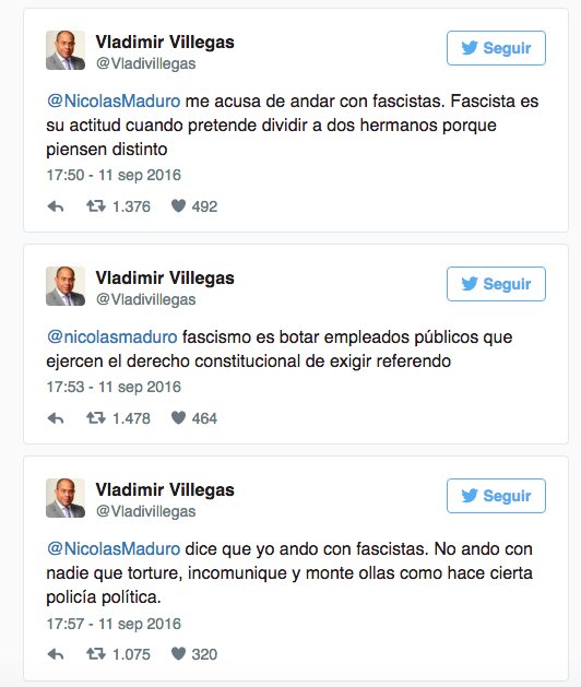 EmilioMateran's tweet image. Vladimir Villegas contestó con contundencia los ataques del presidente Maduro hacia su persona.